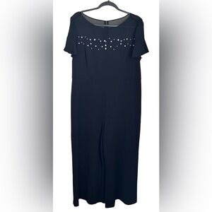 Karl Lagerfeld Black Jumpsuit with Pearl Embellishments Size 14